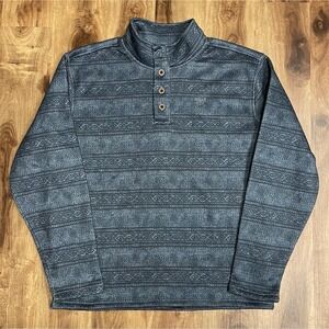 Ariat Wesley Brindlewood Serape Aztec Print Sweater Blue Striped Pullover Mens L